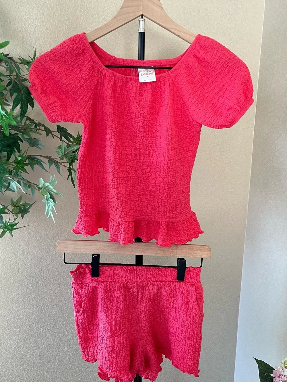 Girls Jumping Beans Girls Pink Textured Matching Set Size 7